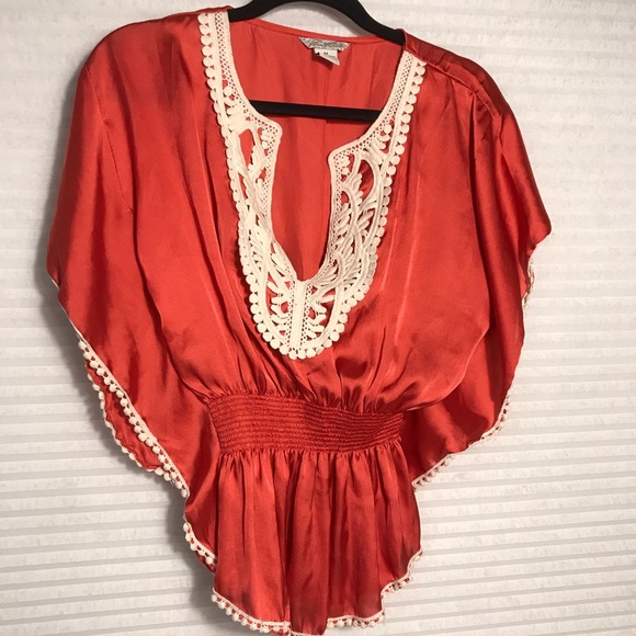 Fun & Flirt Tops - Fun and Flirt Orange Silky Top